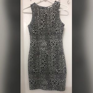 Tight fitted black and white dress